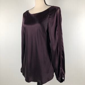 Worth New York Burgundy silk blouse Size 2